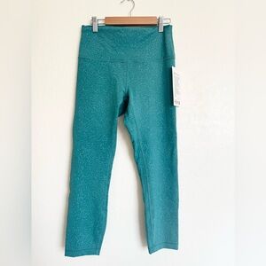 NWT Lululemon Wunder Train HR Crop 23” Size 8 Crunch Teal Lagoon Turquoise